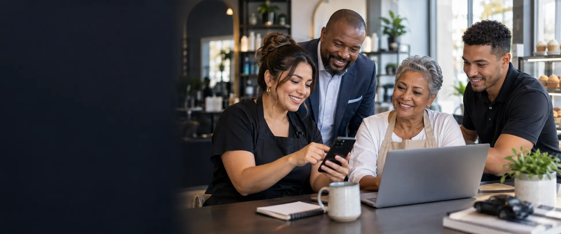 Personas de diferentes negocios preparando contenido con VidP
